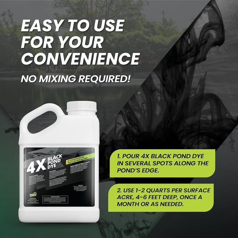 Not Rocket Sciences 1 Gallon Reflective Black Pond Dye, 4X Concentrate Pond Dye Black, Natural Looking and Long Lasting Liquid Lake Colorant, Protects Against Sunlight - Ideal for Fish, Birds, and Wildlife - Image 5